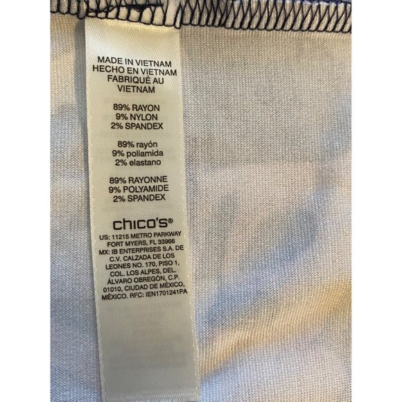 Chicos 2 Women's L Top Rayon Blend Multicolor Floral Print Artsy Blouse Office - Picture 4 of 10